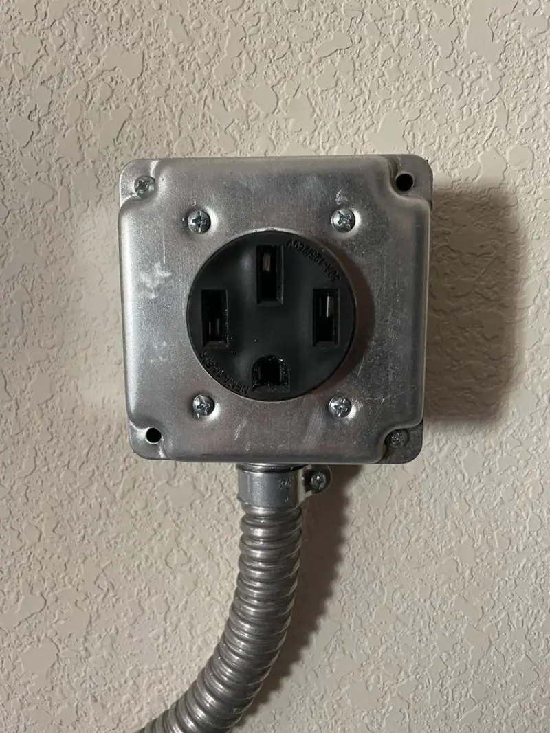NEMA 14-50 outlet installed for Electrical Panel Upgrade in Flora